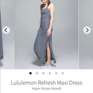 Lululemon Refresh Maxi Dress- size 6, navy+white
